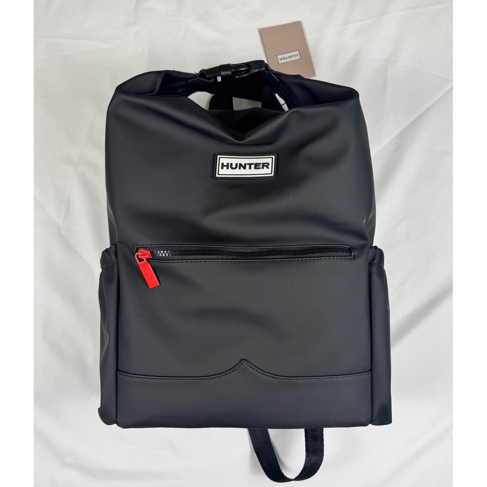 Hunter‎ Original Top Clip Backpack Black Rubberized Water Resistant Bag NEW